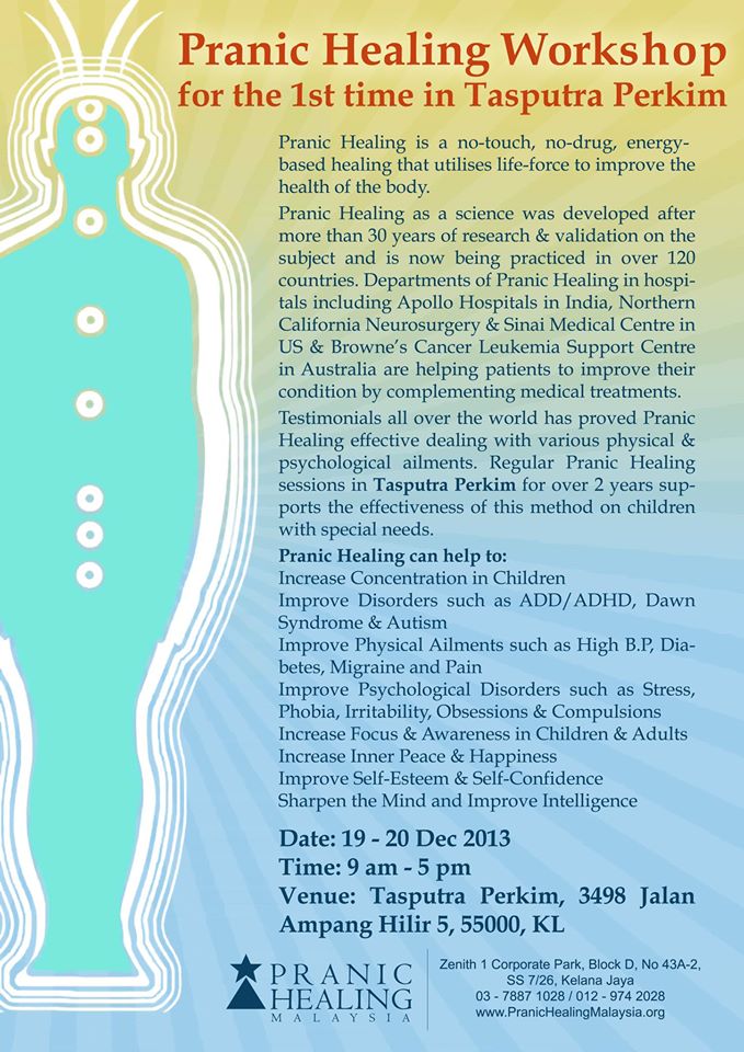 Pranic healing at tasputra perkim