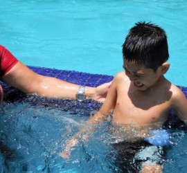 Aqua-therapy for Tasputra Perkim special needs children