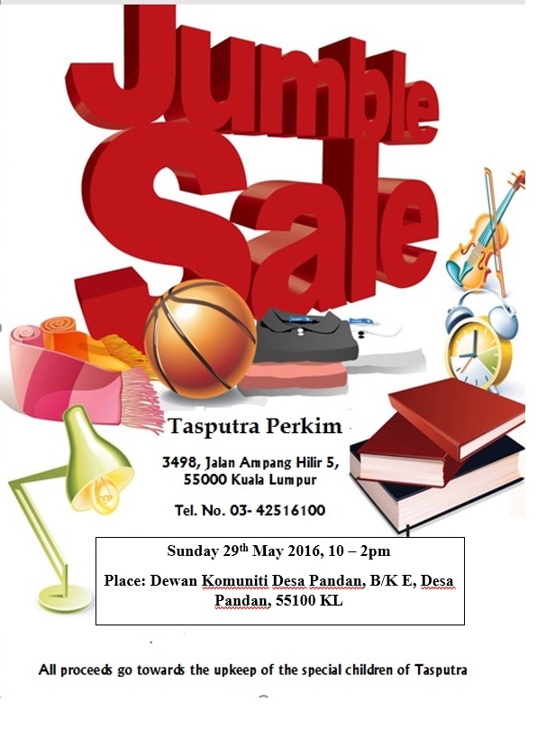 Jumble sales 29th May 2016